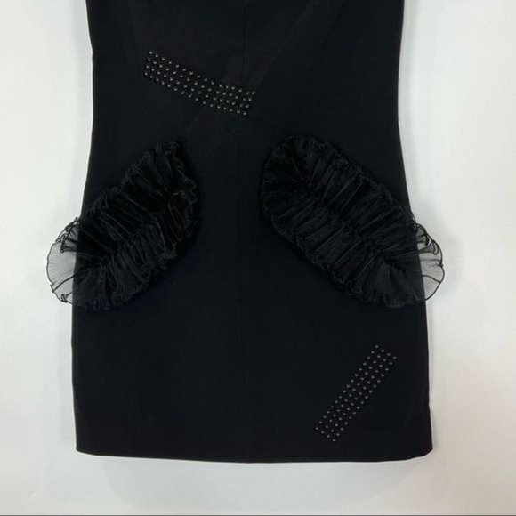 CHRISTOPHER KANE Off-Shoulder Ruffle BLACK Mini Dress - Picture 8 of 16